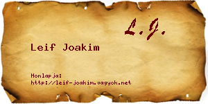 Leif Joakim névjegykártya